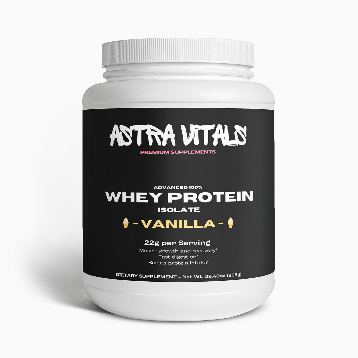 Vanilla Whey Protein Isolate Tub- 24 Servings